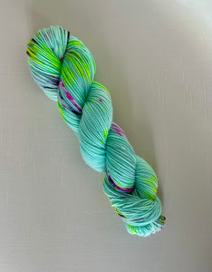 Superwash Merino - DK Weight - Teal & Neon Speckles