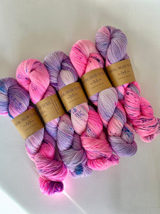 Superwash Merino - Sock Weight - Pink and Purple Neon