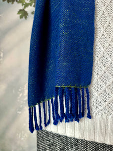 Scarf - Blue Cashmere and Green Cotton