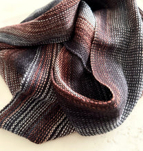 Load image into Gallery viewer, Scarf - Brown, Black and Grey Merino Wool &amp; Bamboo