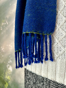 Scarf - Blue Cashmere and Green Cotton