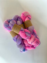 Load image into Gallery viewer, Superwash Merino - Sock Weight - Pink and Purple Neon