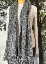 Load image into Gallery viewer, Scarf - Black and White Icelandic Wool