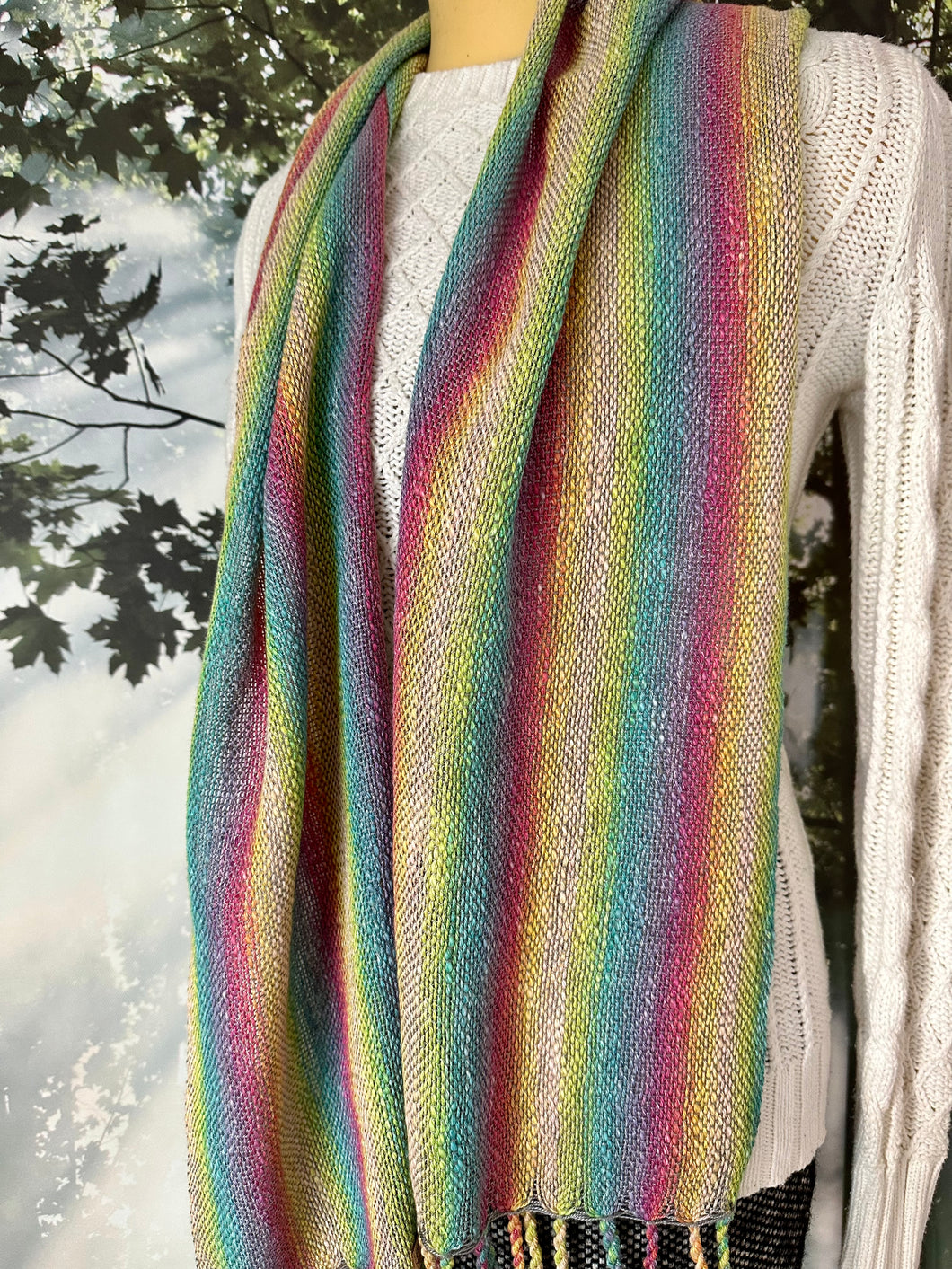 Scarf - Cotton Pastal Rainbow