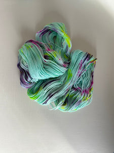 Superwash Merino - DK Weight - Teal & Neon Speckles