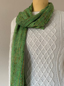 Scarf - Neon Green & Black Wool and Bamboo