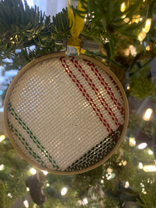 Holiday Ornament - Green, Red, and White Plaid
